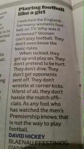 Girls can't play football!