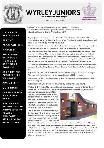 wyrley newsletter page 1